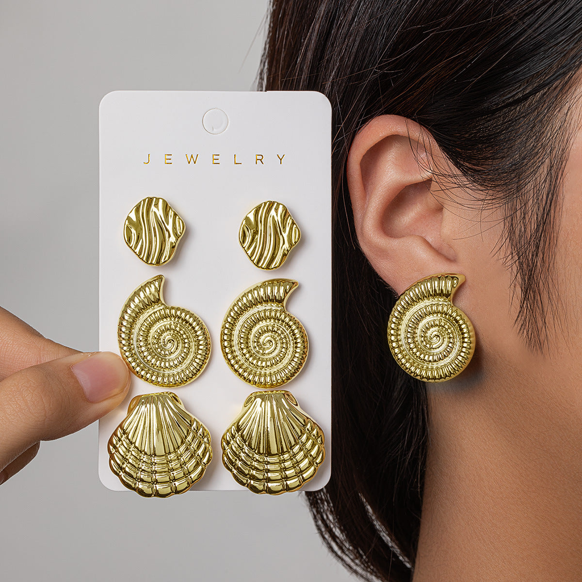 Women's Scallop Starfish And Conch Earrings