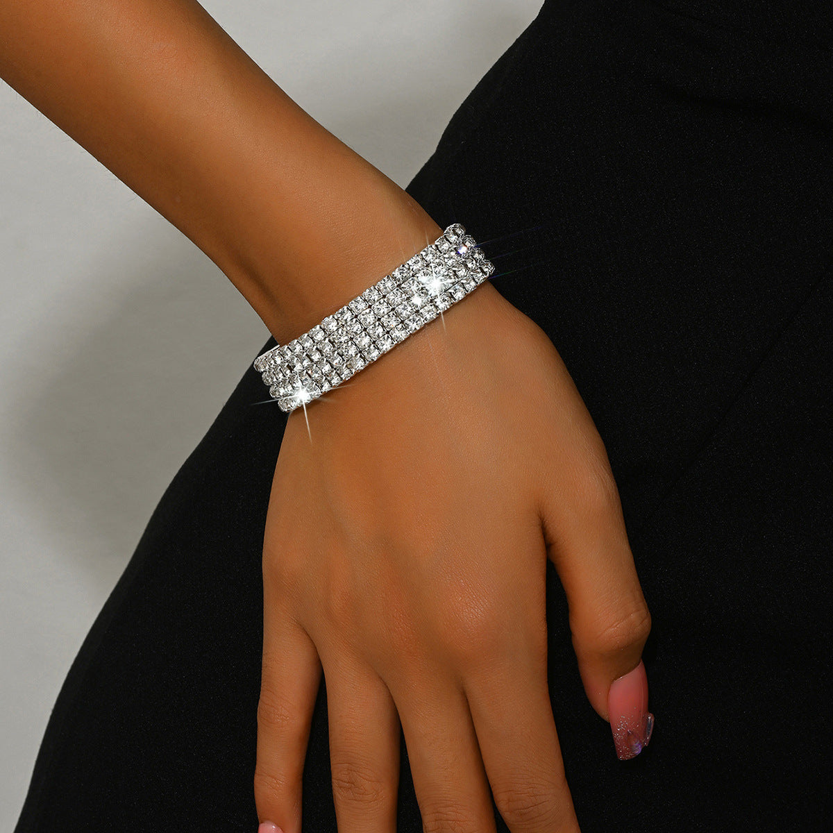 Single Row Multi-row Diamond Drill Bracelet