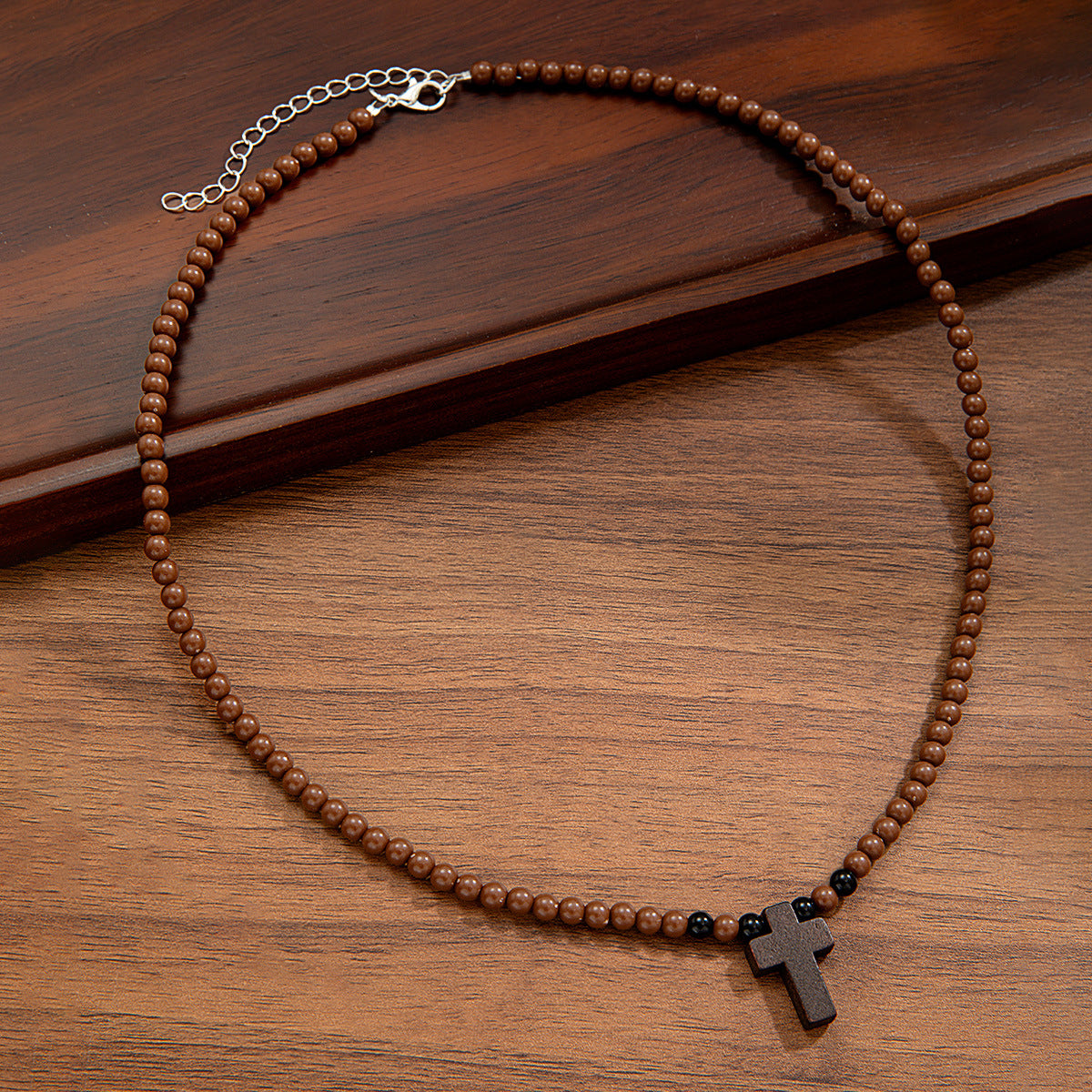 Men's Acrylic Bead Adjustable Necklace And Bracelet