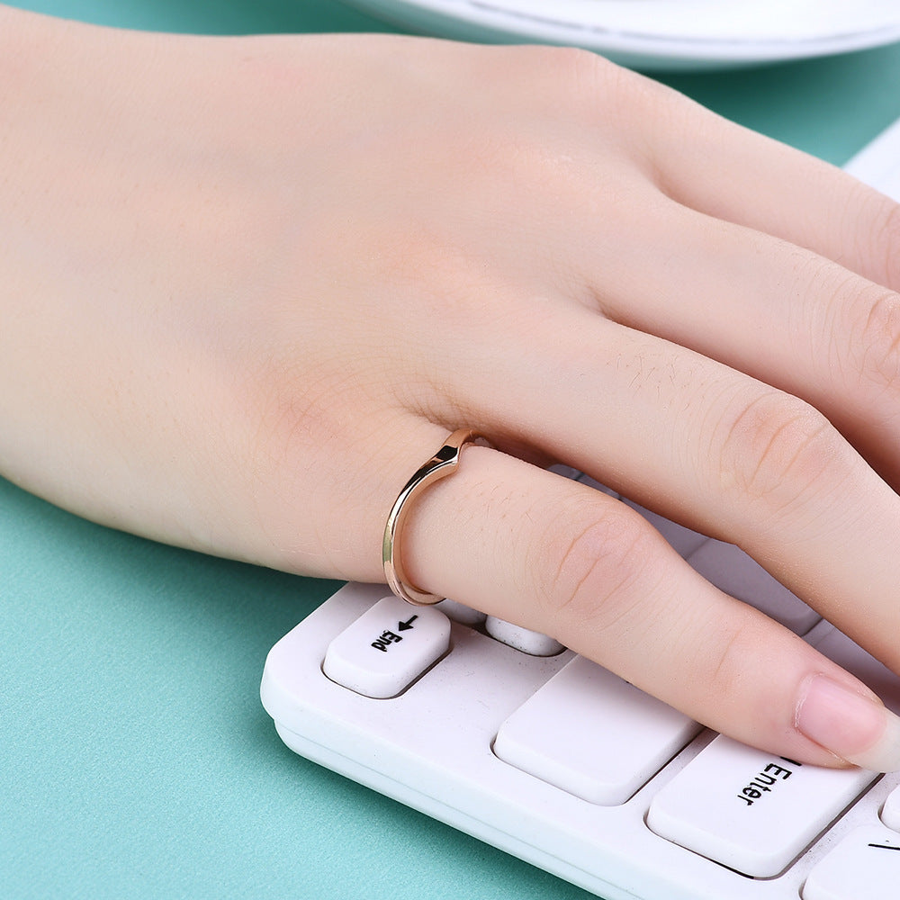 Geometric Arc Ring Simple And Fashionable Women