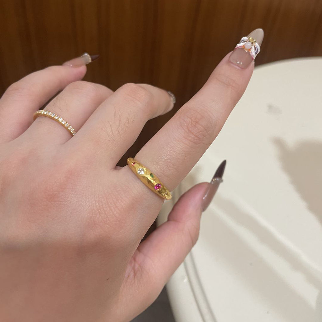 Retro Micro-Set Zircon Planet Ring For Women, Niche Design, Cool And Minimalist Style Index Finger Ring