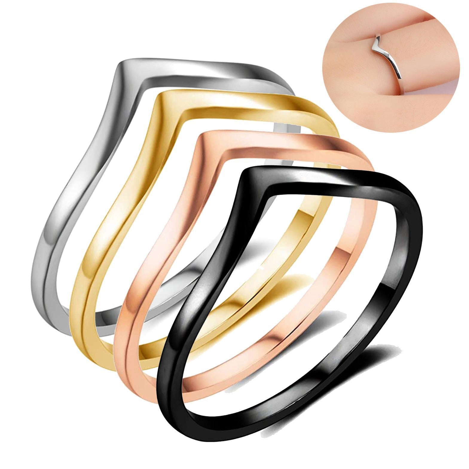Geometric Arc Ring Simple And Fashionable Women