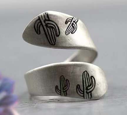Sunrise Moon Cactus Opening Ring