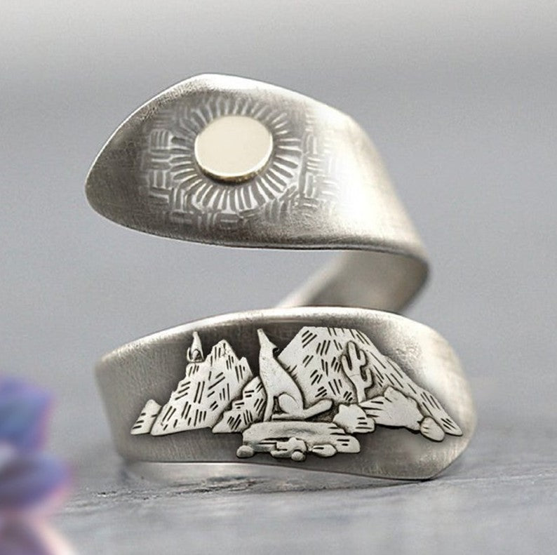 Sunrise Moon Cactus Opening Ring