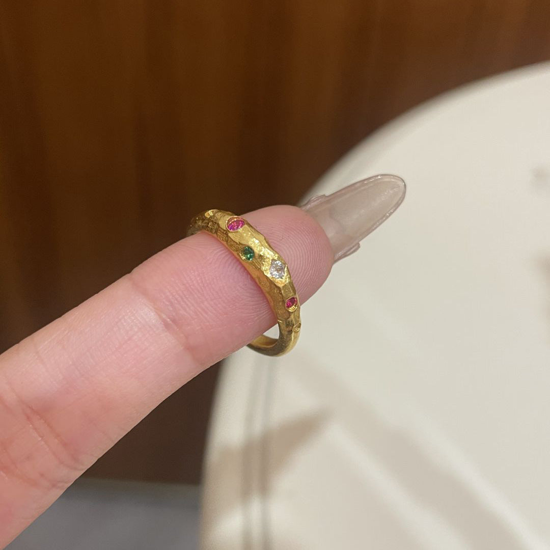 Retro Micro-Set Zircon Planet Ring For Women, Niche Design, Cool And Minimalist Style Index Finger Ring