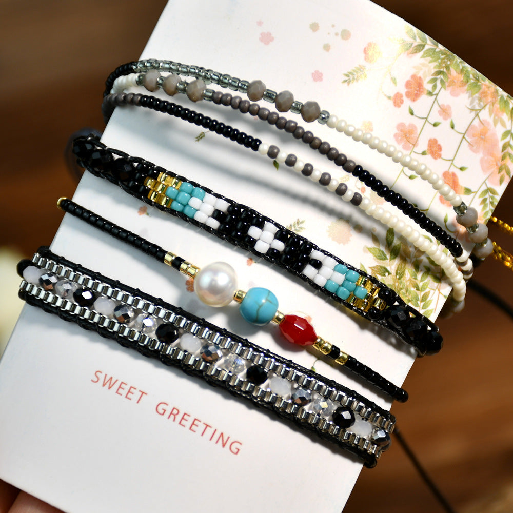 Ethnic Feng Shui Crystal Braided Bracelet