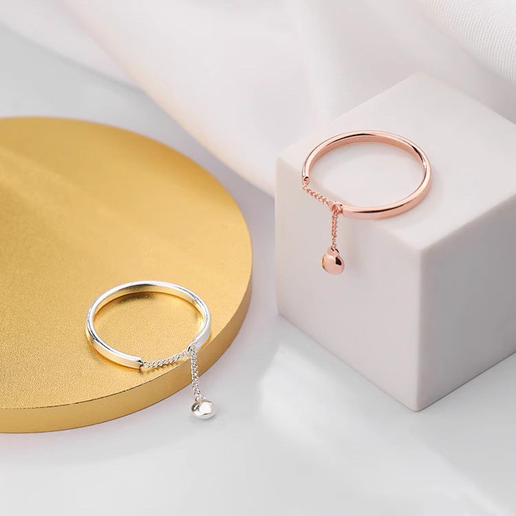 Simple Adjustable Smooth Chain Bead Ring