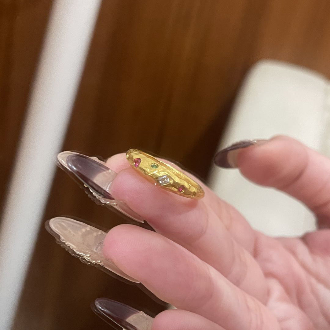 Retro Micro-Set Zircon Planet Ring For Women, Niche Design, Cool And Minimalist Style Index Finger Ring