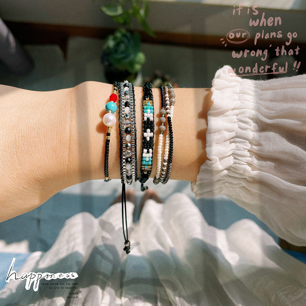 Ethnic Feng Shui Crystal Braided Bracelet