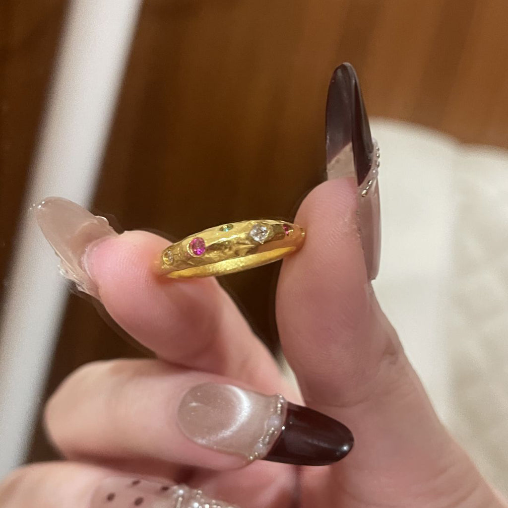 Retro Micro-Set Zircon Planet Ring For Women, Niche Design, Cool And Minimalist Style Index Finger Ring